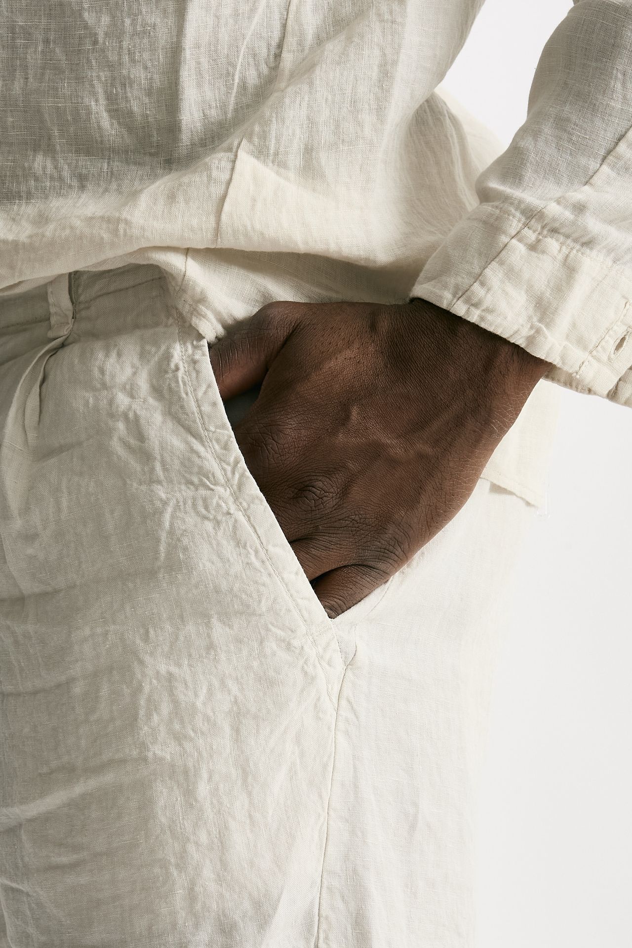 Bermuda in lino beige uomo Transit uomo - 6