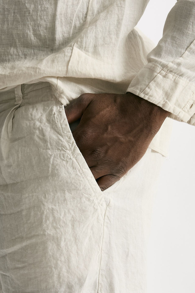 Bermuda in lino beige uomo Transit uomo - 6
