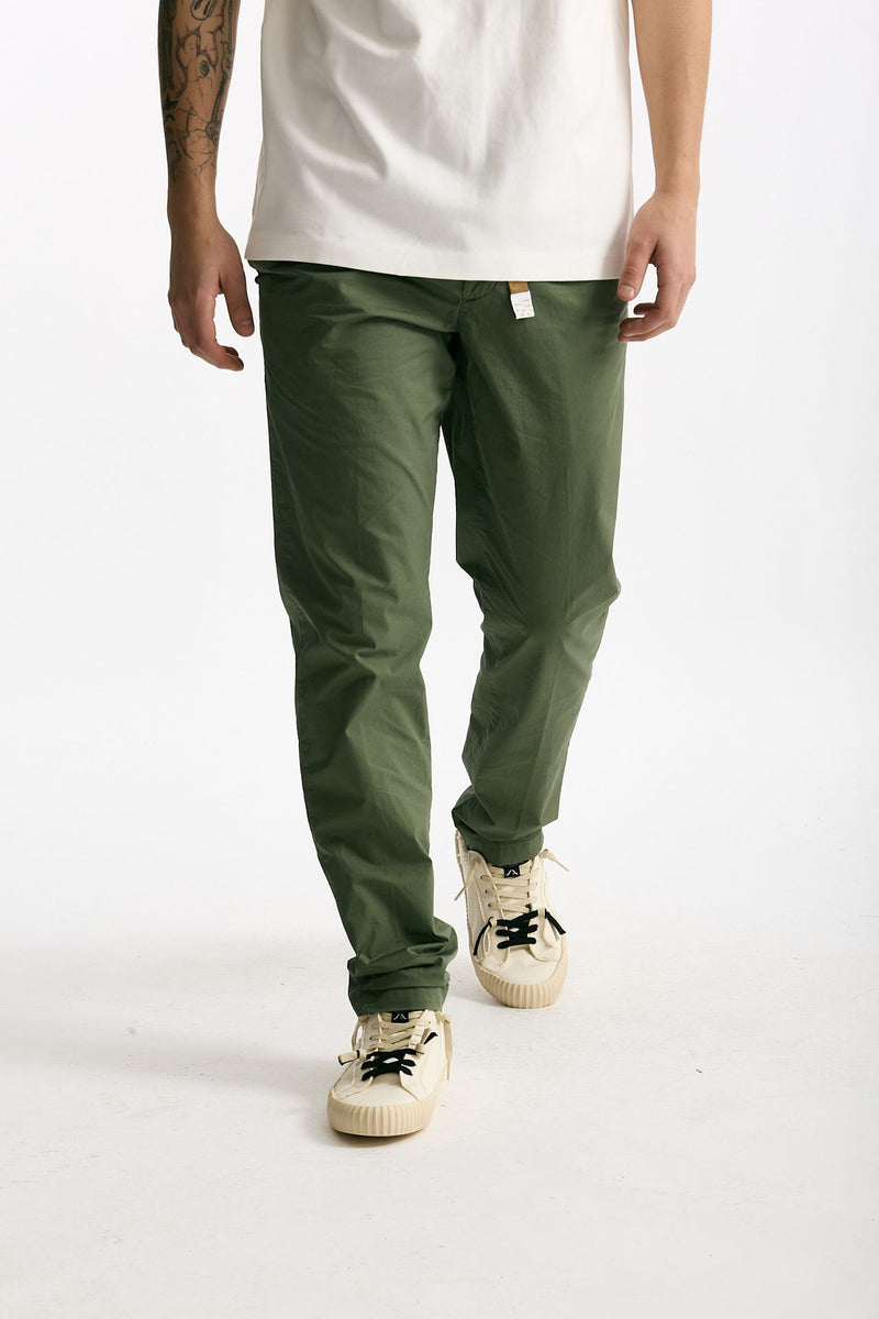 Pantalone in cotone stretch verde uomo White sand - 1