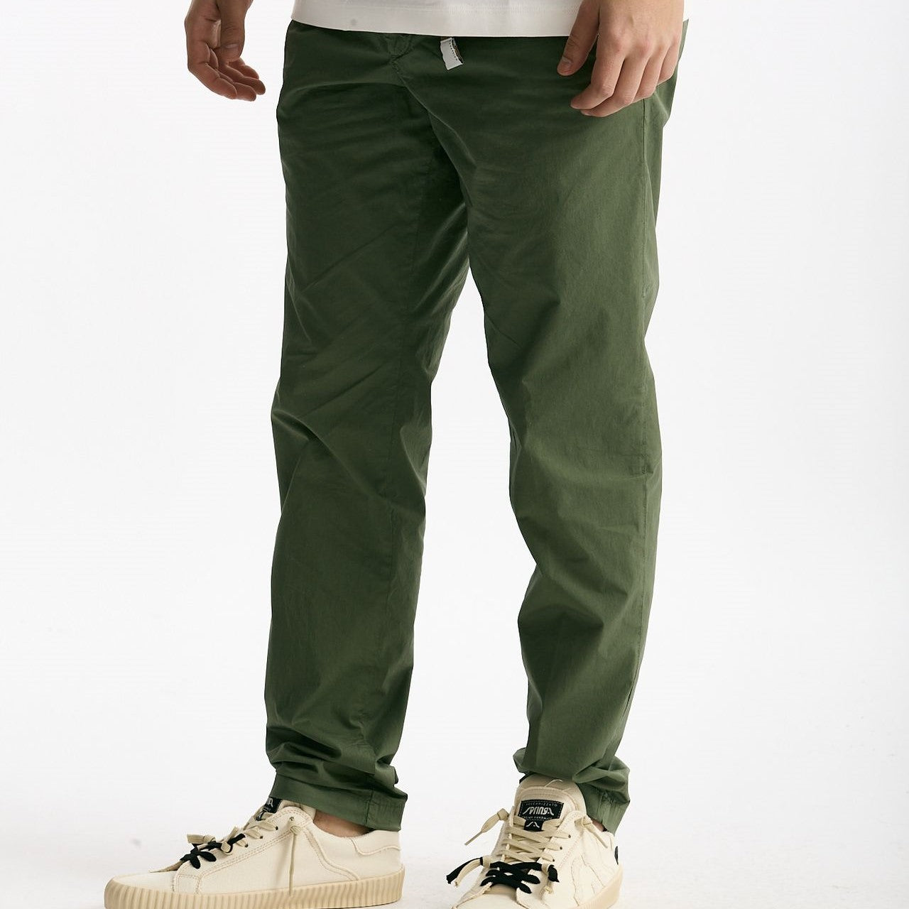 Pantalone in cotone stretch verde uomo White sand - 8