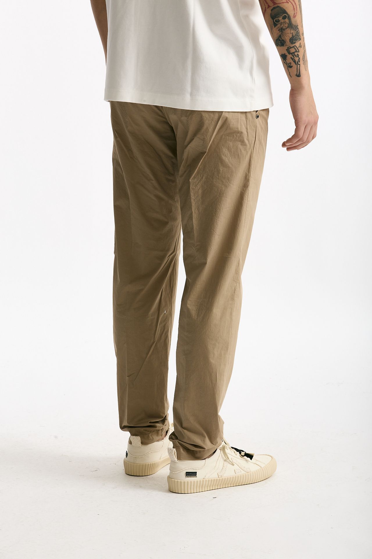 Pantalone in cotone stretch cammello uomo White sand - 4