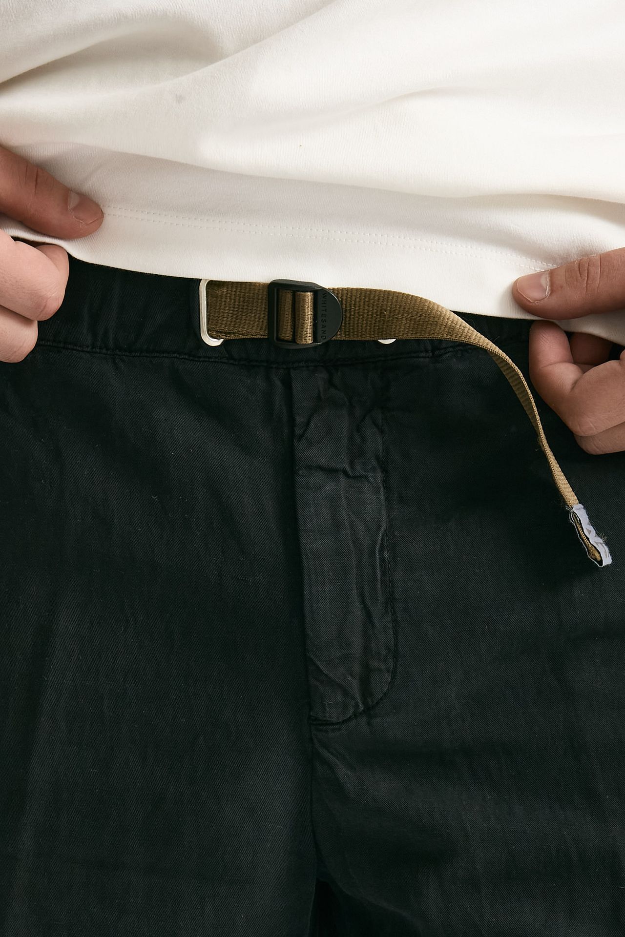 Pantalone in lyocell lino e cotone nero uomo White sand - 6