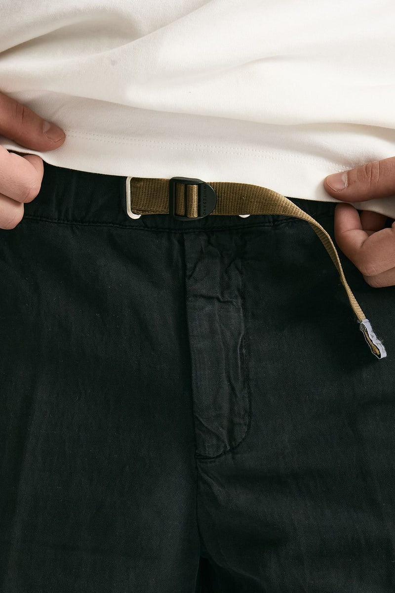 Pantalone in lyocell lino e cotone nero uomo White sand - 6
