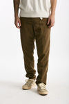 Pantalone in lyocell lino e cotone cammello uomo White sand - 2