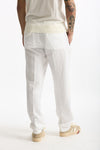 Pantalone in lyocell lino e cotone bianco uomo White sand - 4