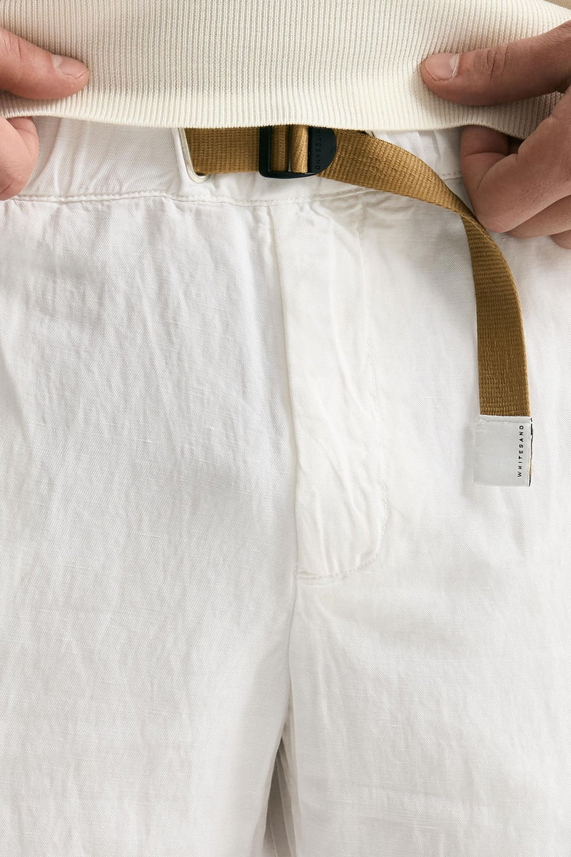 Pantalone in lyocell lino e cotone bianco uomo White sand - 6