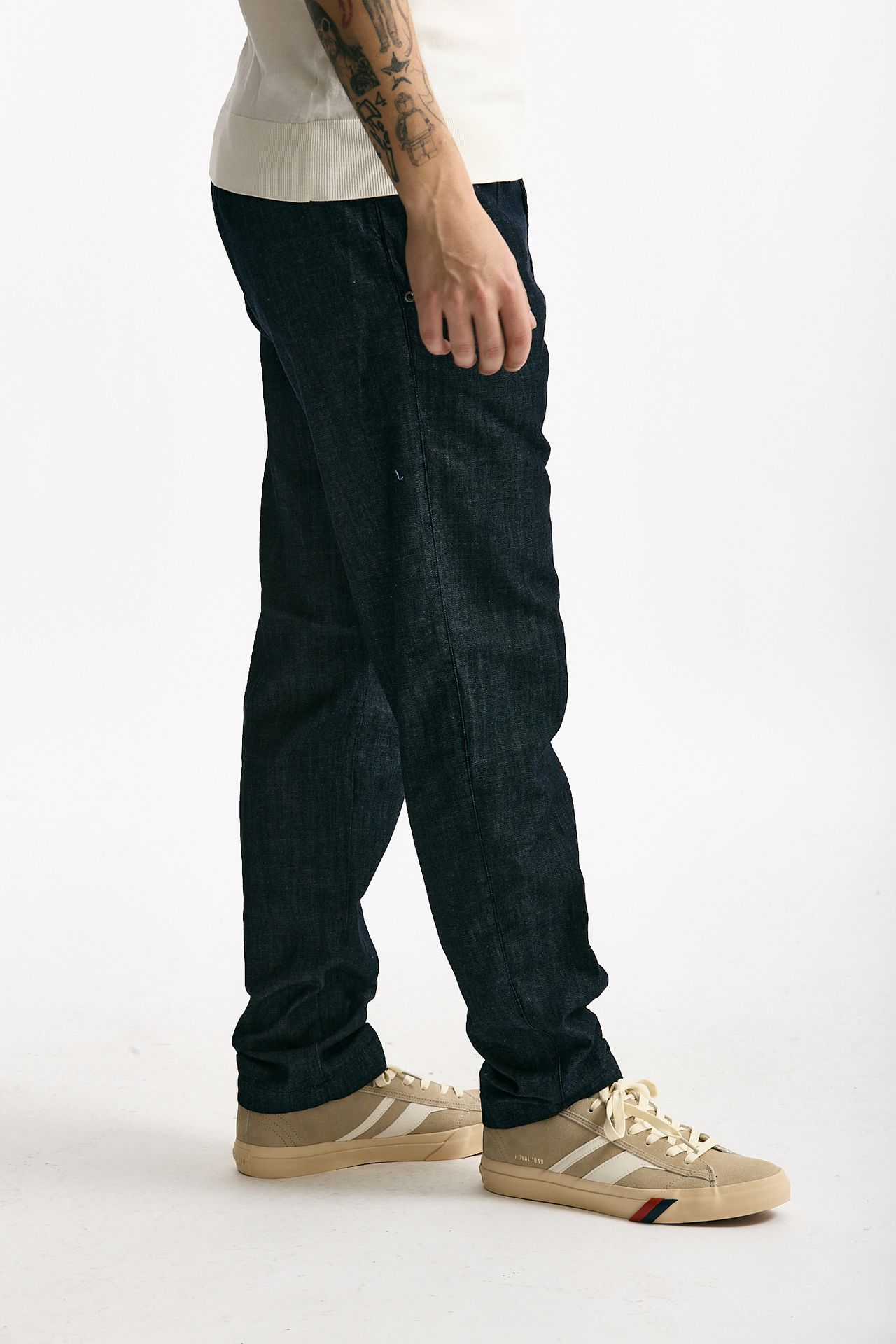 Pantalone in cotone fermo chambray blu uomo White sand - 2