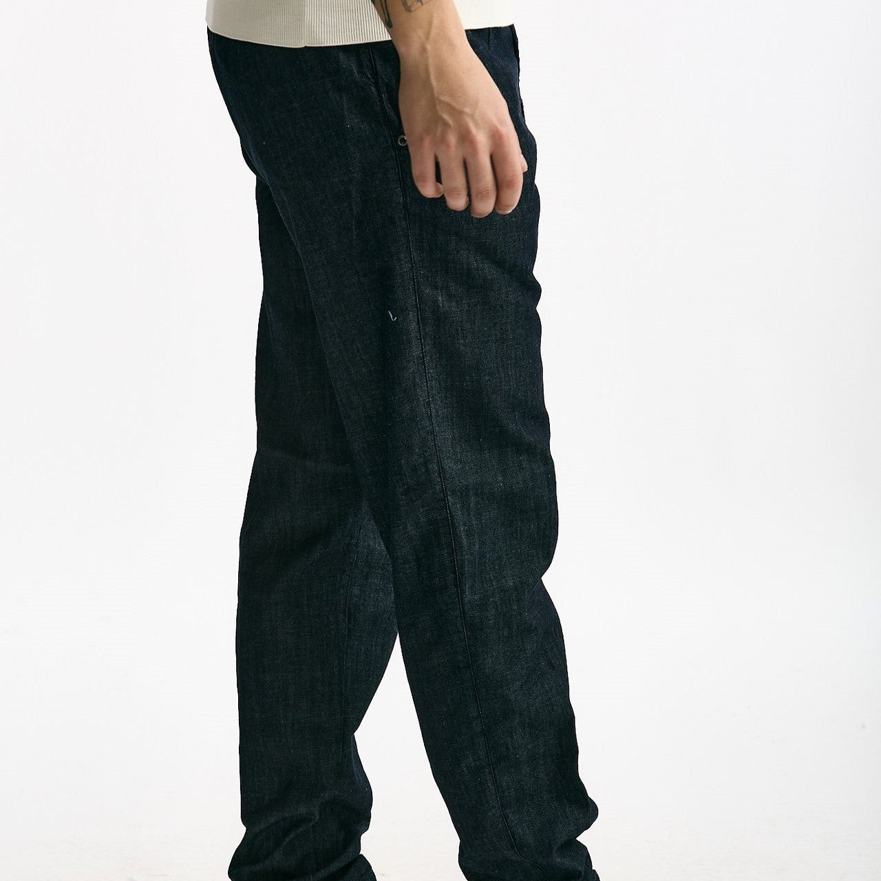 Pantalone in cotone fermo chambray blu uomo White sand - 8