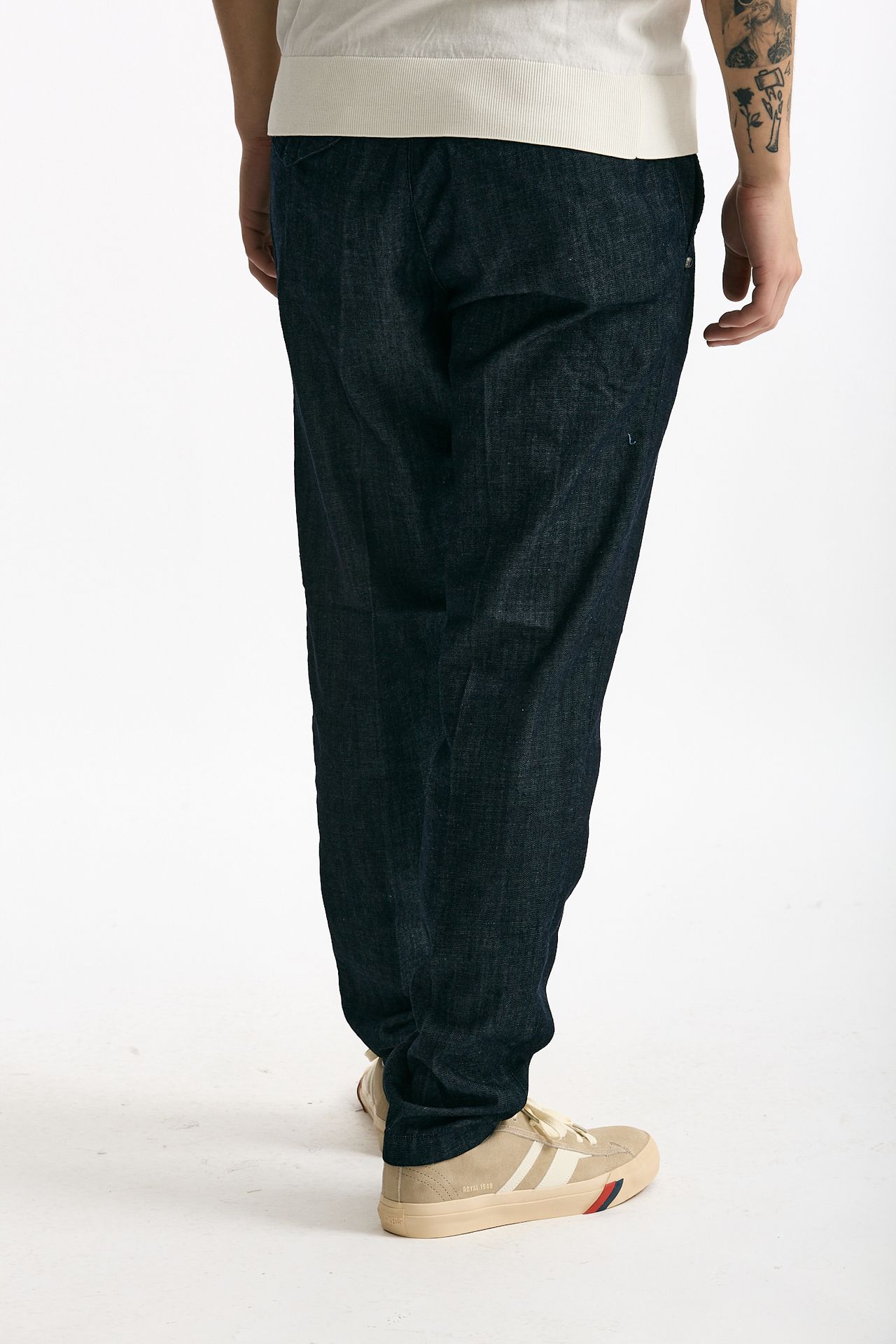 Pantalone in cotone fermo chambray blu uomo White sand - 3
