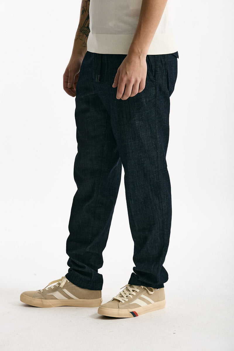 Pantalone in cotone fermo chambray blu uomo White sand - 4