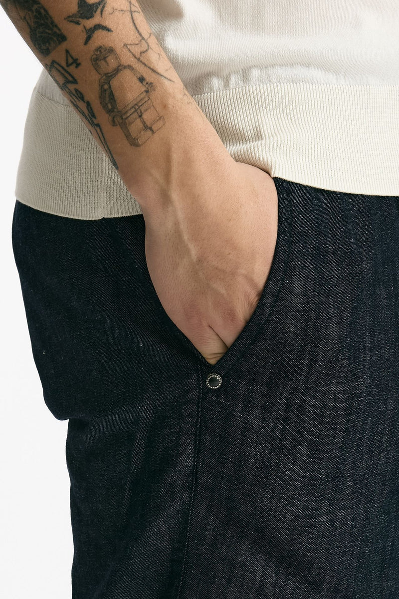 Pantalone in cotone fermo chambray blu uomo White sand - 5