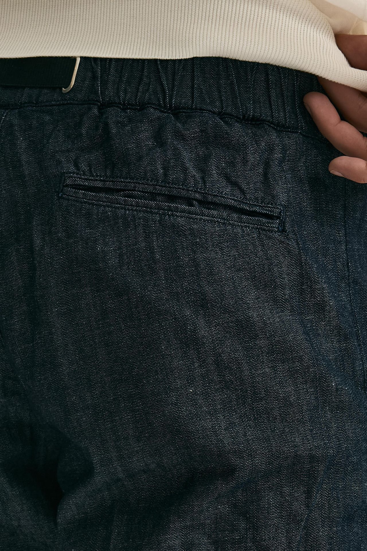 Pantalone in cotone fermo chambray blu uomo White sand - 7