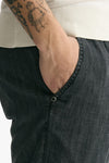 Pantalone in cotone fermo chambray grigio uomo White sand - 5