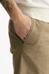 Bermuda in cotone e lino stretch beige uomo White sand - 5