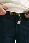 Bermuda in cotone e lino stretch blu uomo White sand - 6