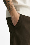 Bermuda in cotone e lino stretch marrone uomo White sand - 5