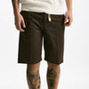 Bermuda in cotone e lino stretch marrone uomo White sand - 8
