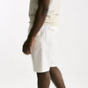 Bermuda in cotone e lino stretch bianco uomo White sand - 8