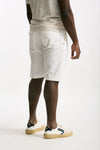 Bermuda in cotone e lino stretch bianco uomo White sand - 3