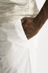 Bermuda in cotone e lino stretch bianco uomo White sand - 6