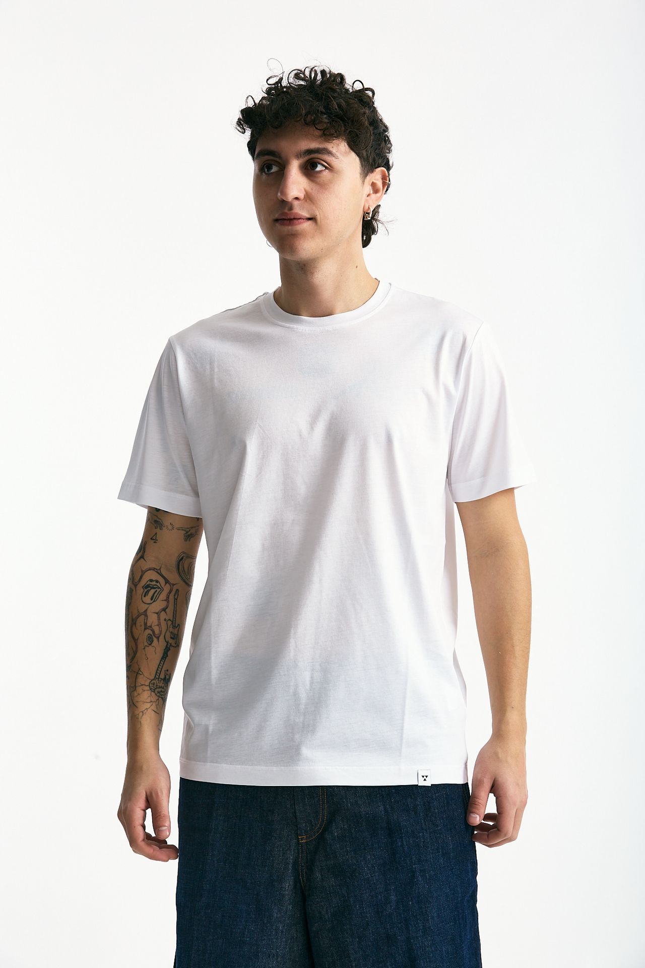 T-shirt in cotone e modale bianco uomo Woc - 1