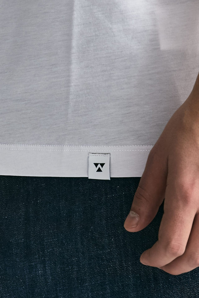 T-shirt in cotone e modale bianco uomo Woc - 5