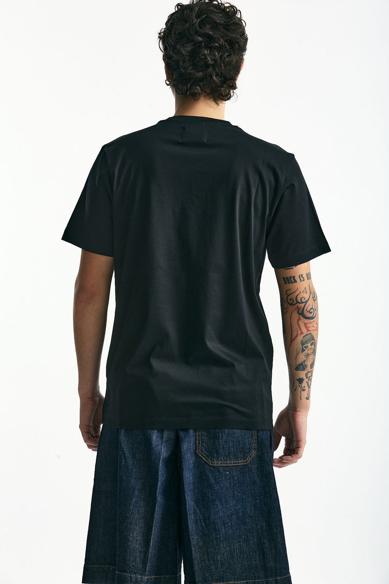 T-shirt in cotone e modale nero uomo Woc - 3