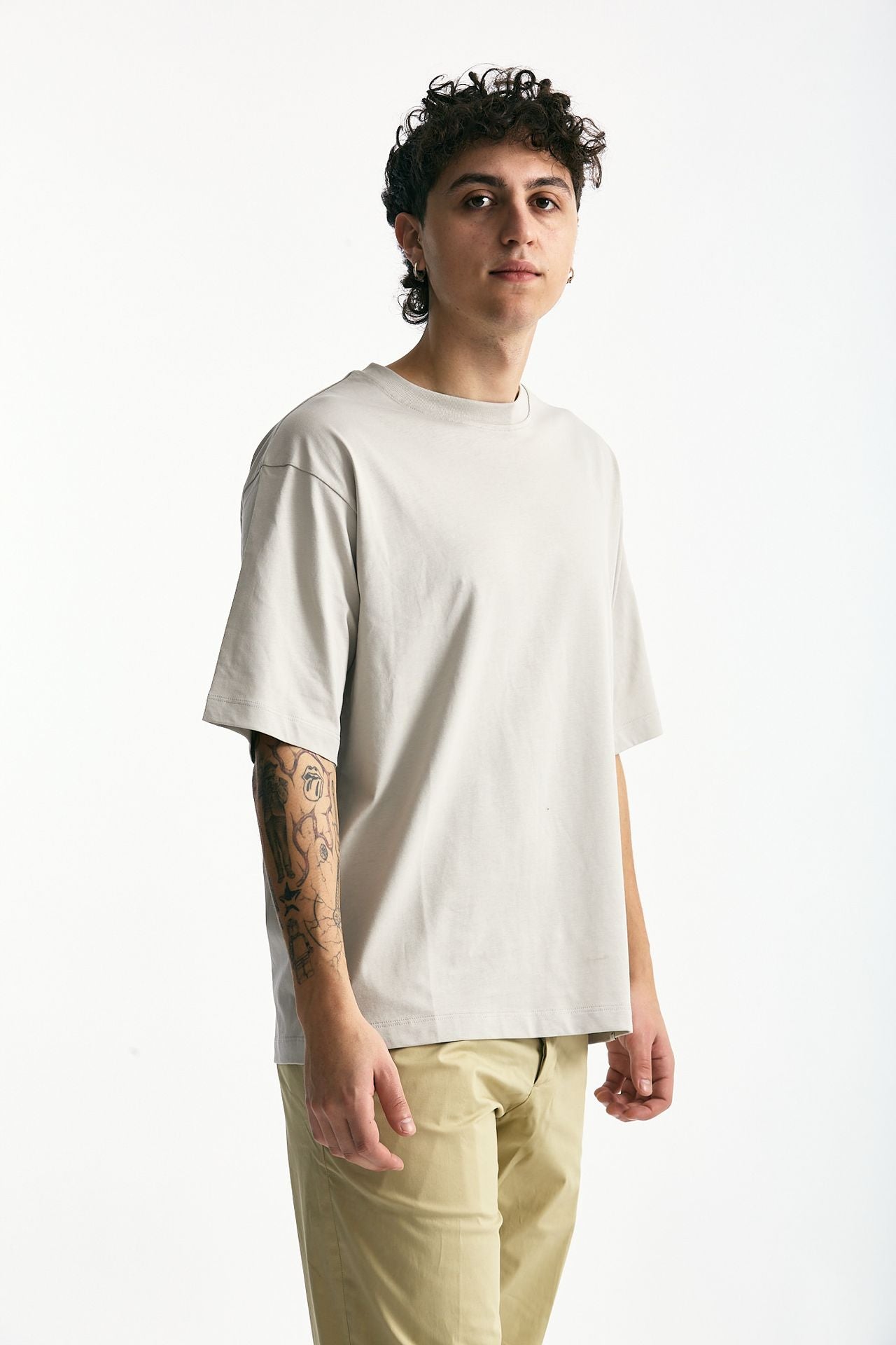 T-shirt in cotone grigio perla uomo Woc - 1