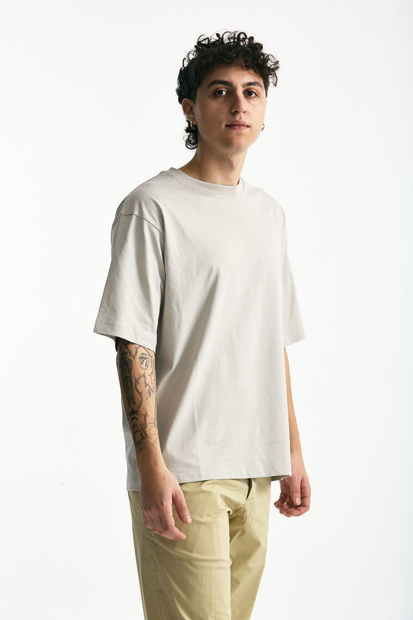 T-shirt in cotone grigio perla uomo Woc