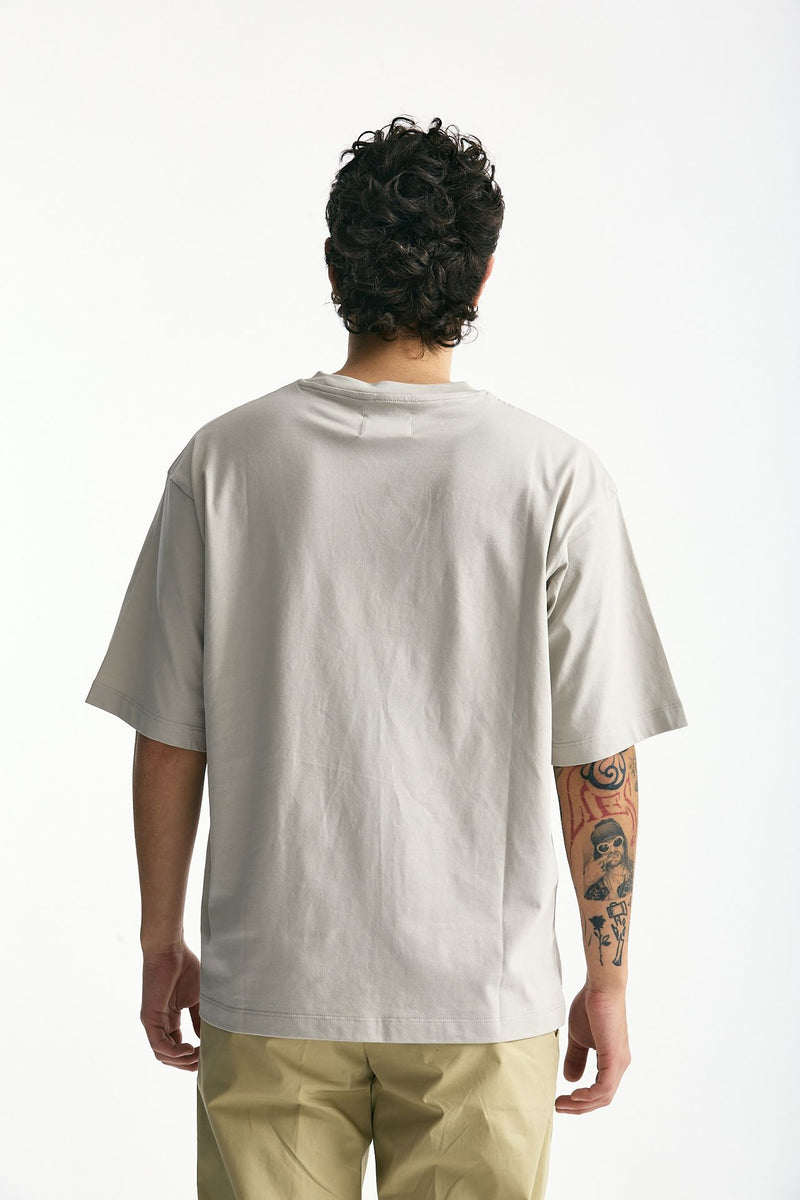 T-shirt in cotone grigio perla uomo Woc - 3