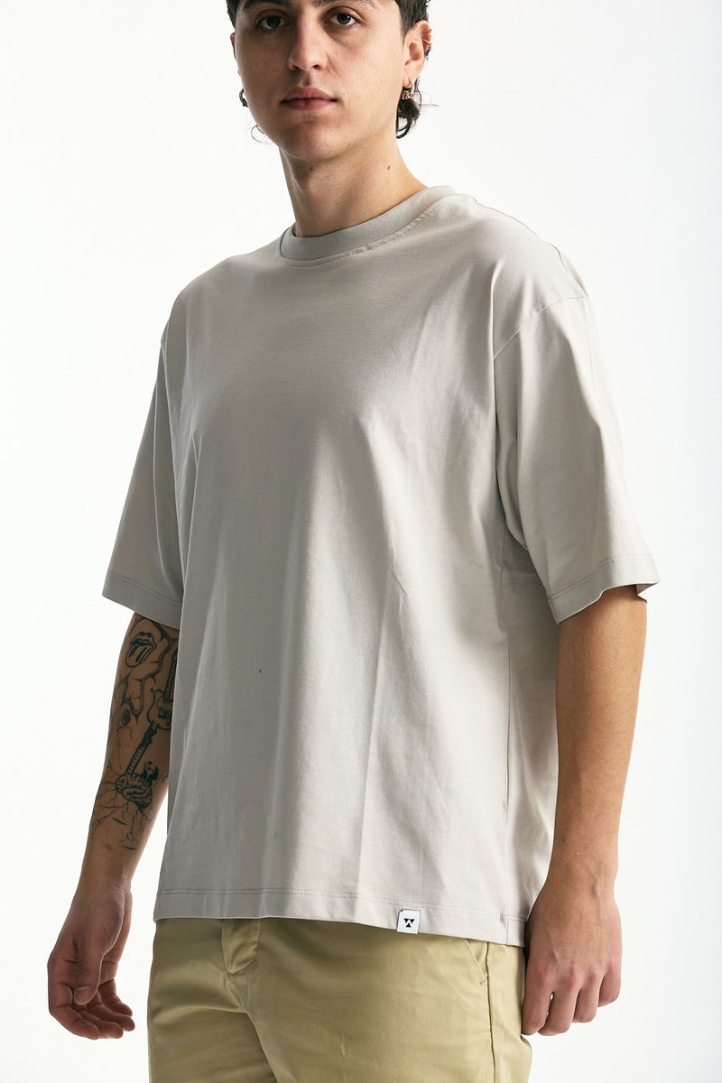 T-shirt in cotone grigio perla uomo Woc - 5