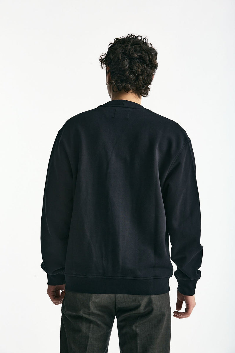 Felpa cardigan in cotone nero uomo Woc - 3