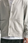 Felpa cardigan in cotone grigio perla uomo Woc - 5