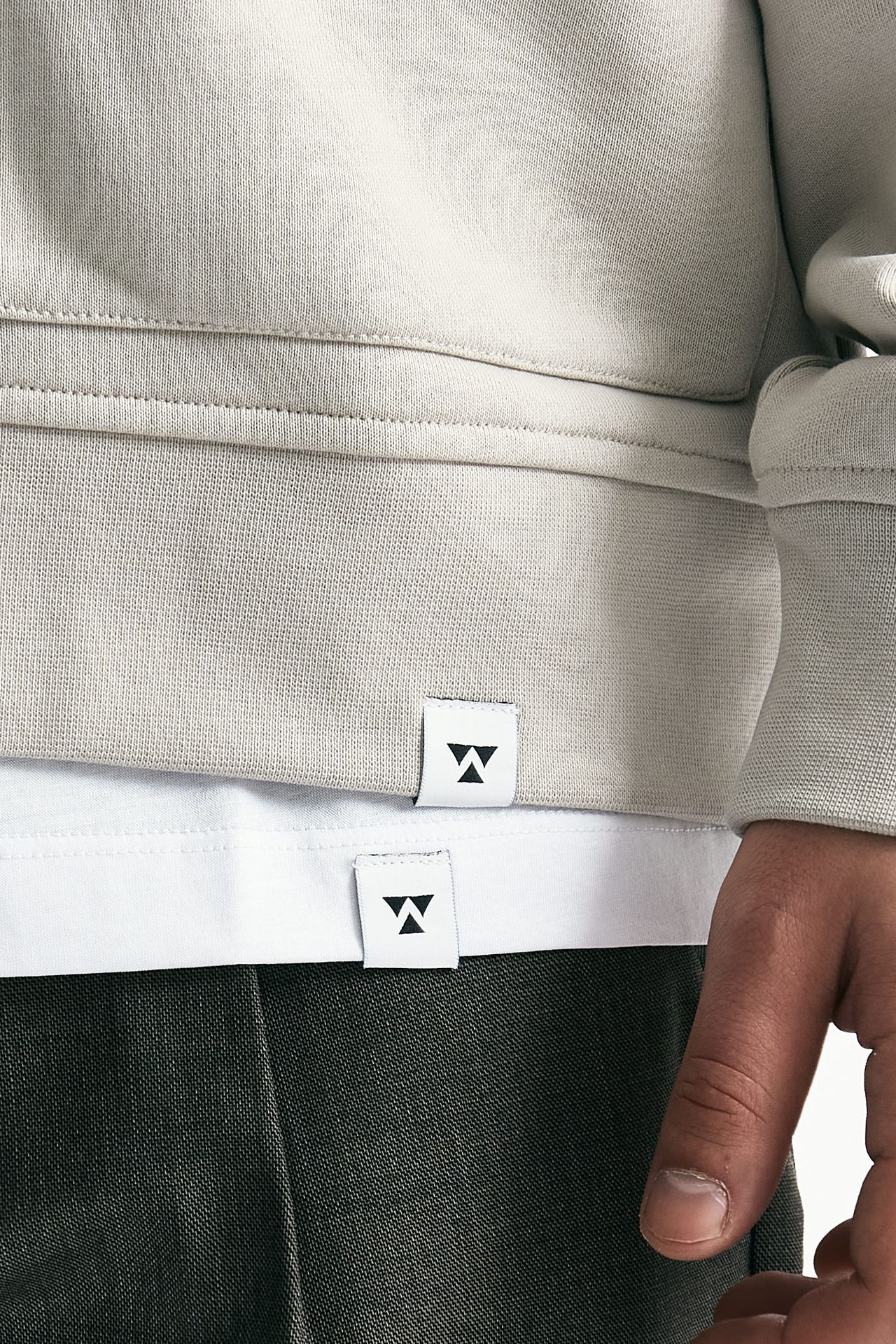 Felpa cardigan in cotone grigio perla uomo Woc - 6