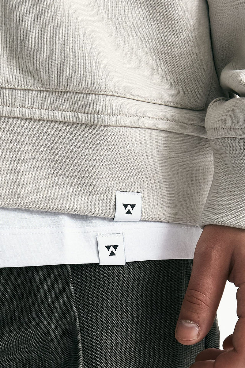 Felpa cardigan in cotone grigio perla uomo Woc - 6