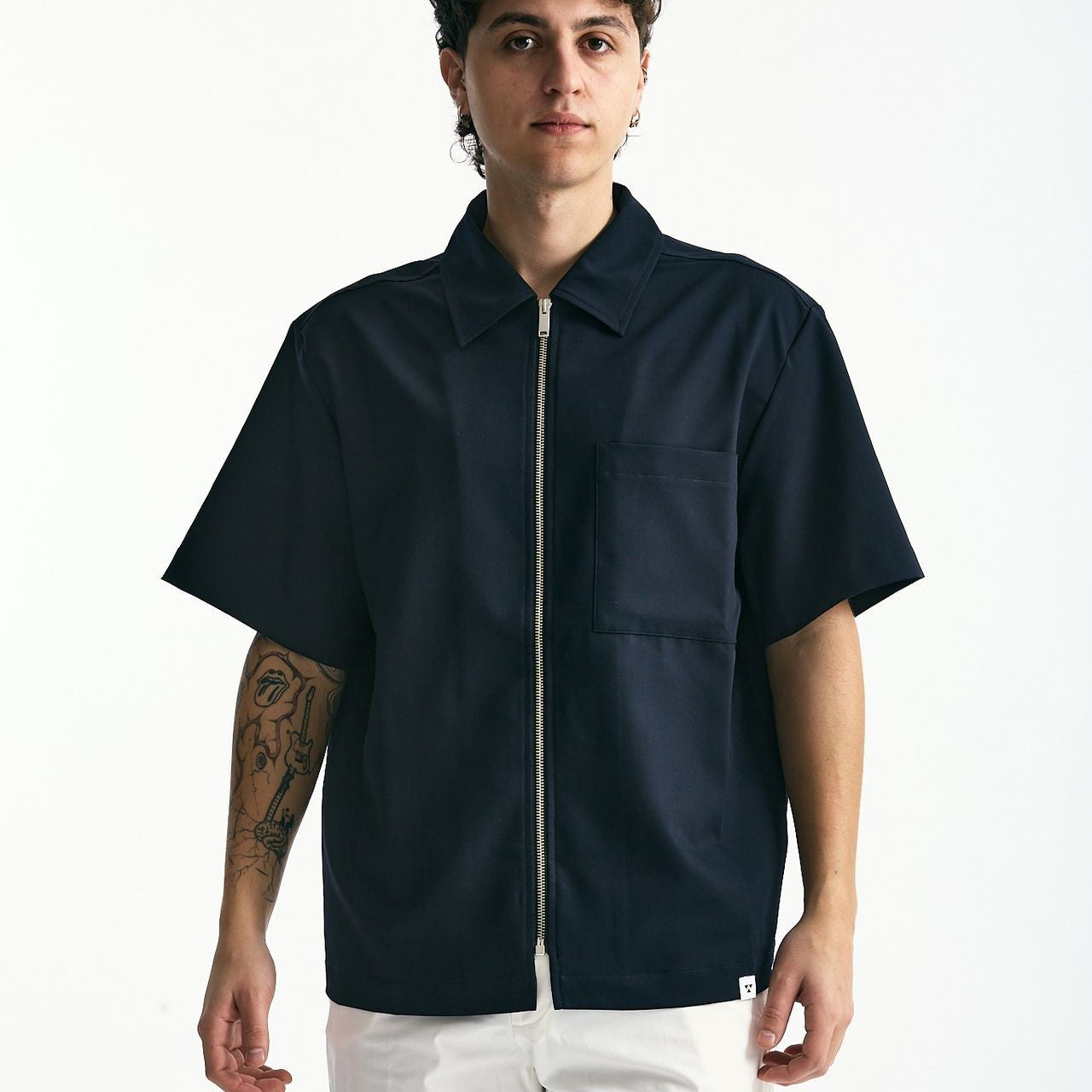 Camicia mezza manica blu uomo Woc - 7