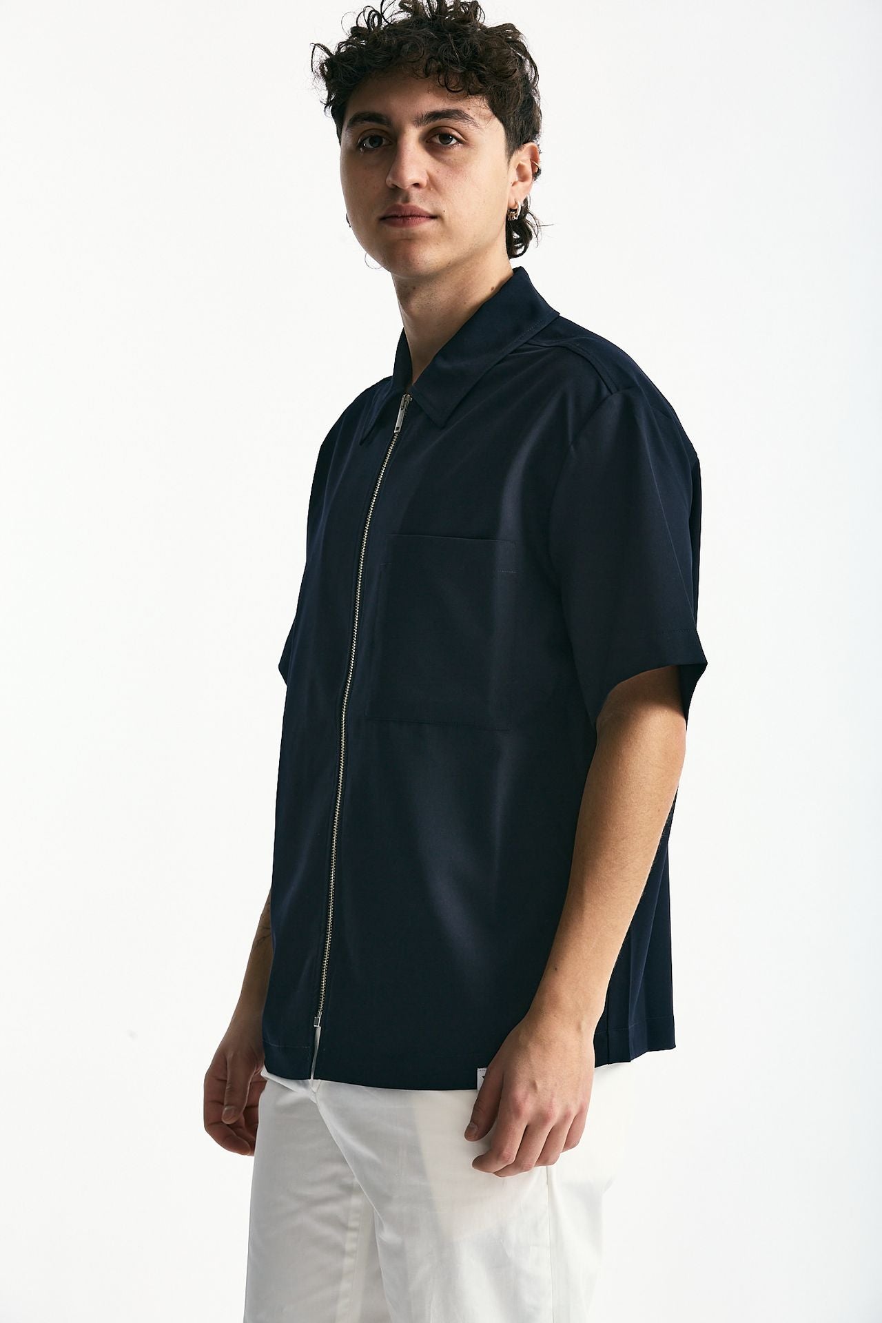 Camicia mezza manica blu uomo Woc - 1