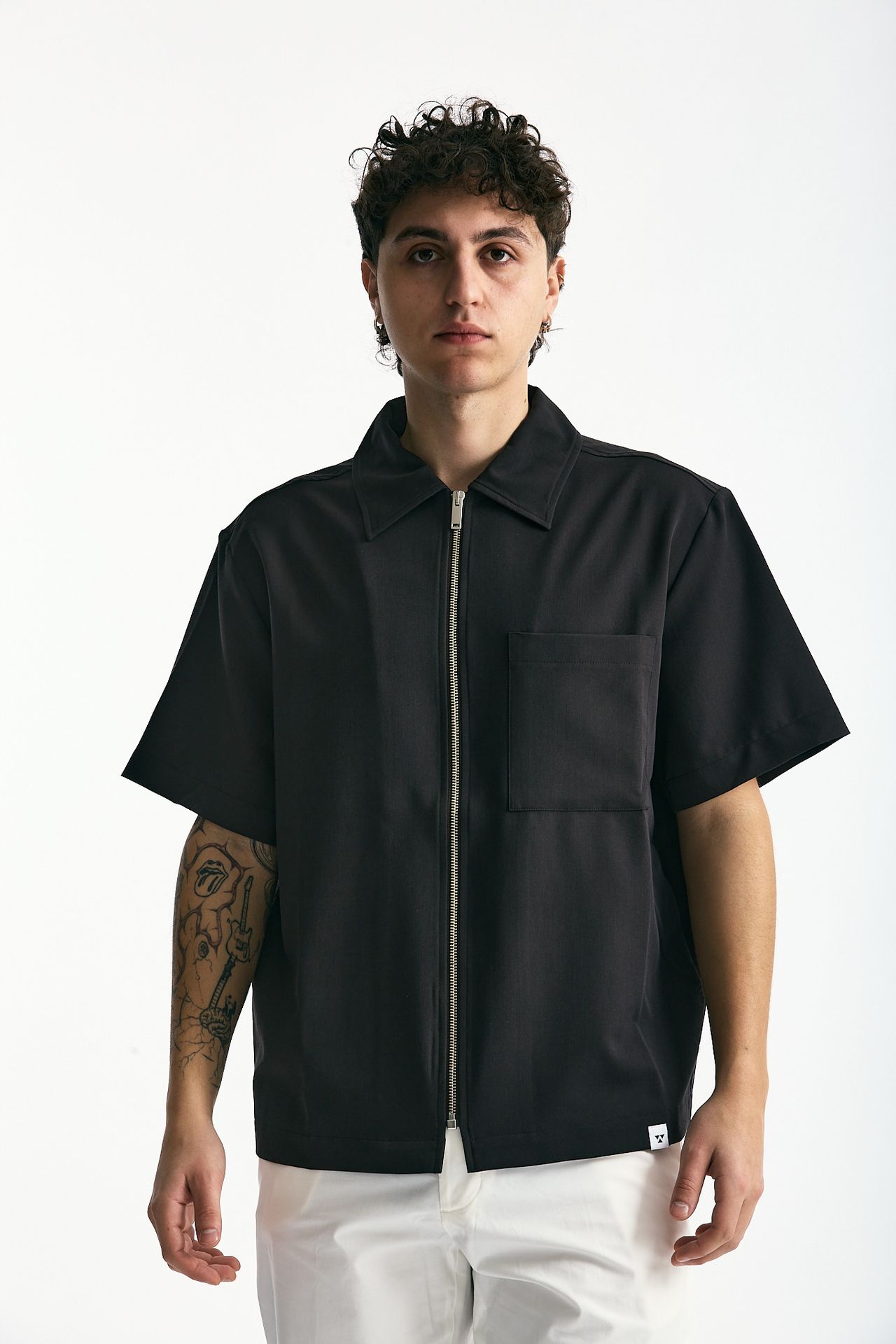 Camicia mezza manica marrone uomo Woc - 1