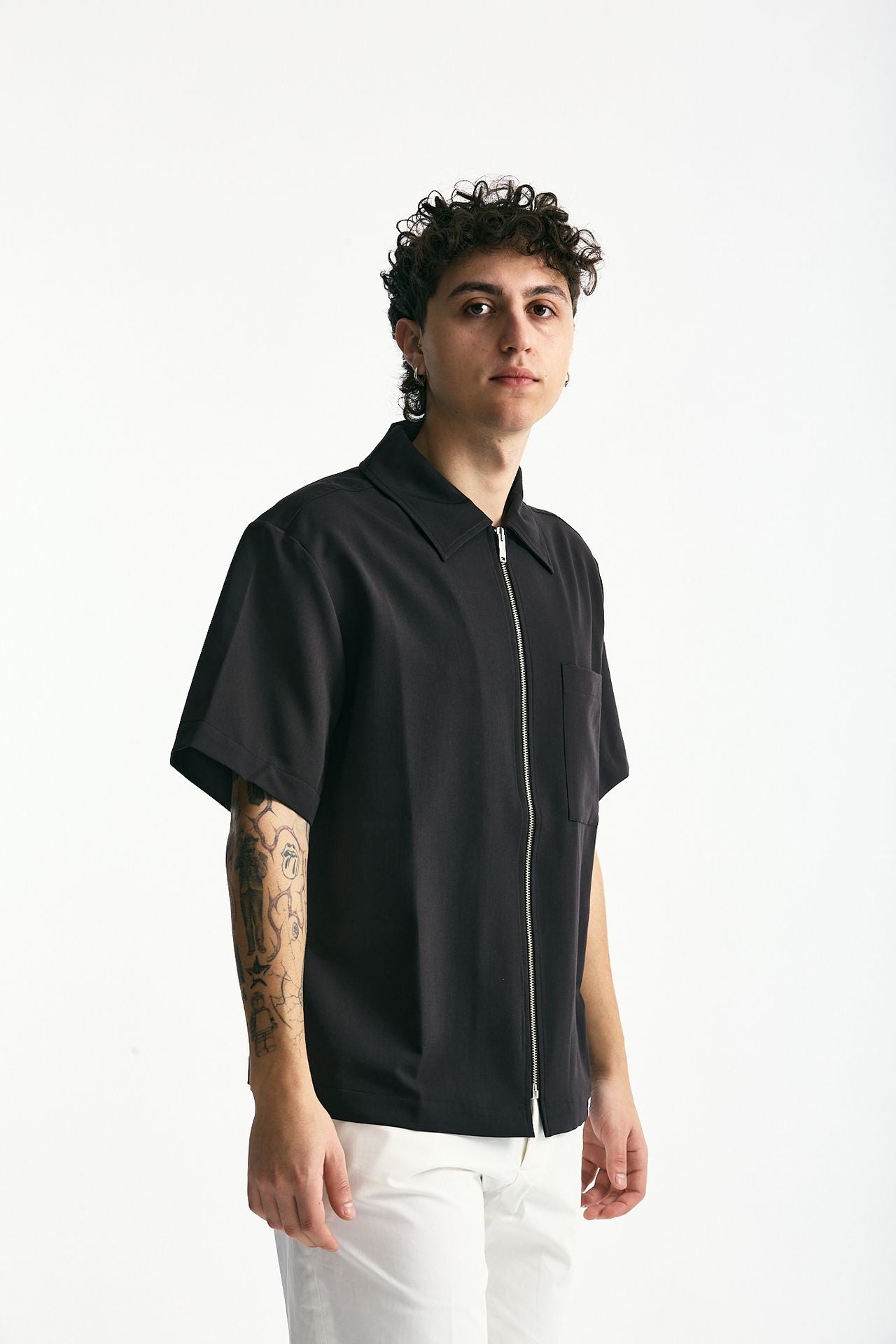 Camicia mezza manica marrone uomo Woc - 2