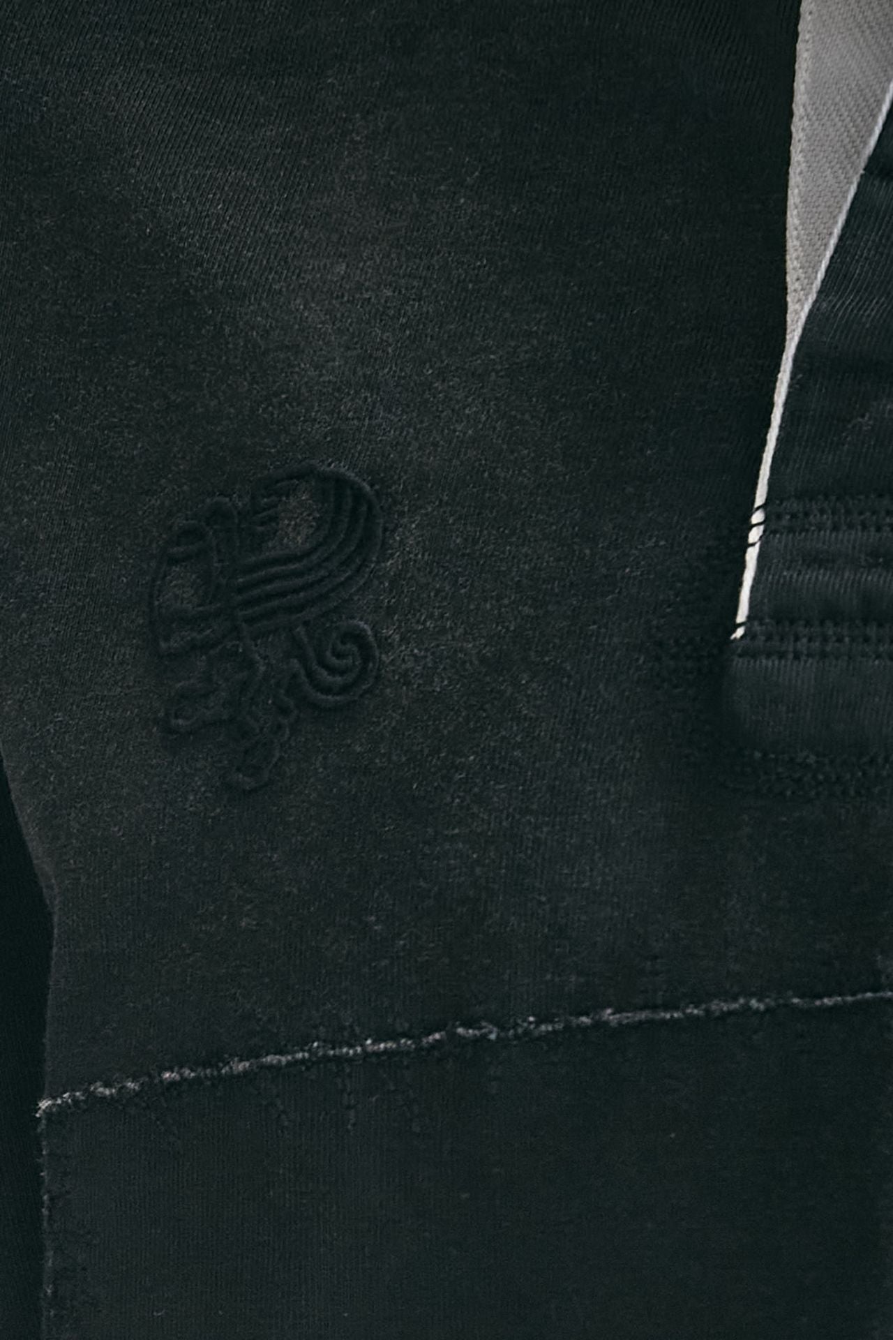 Polo in cotone nero lavato uomo Woc - 7