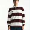 Polo in cotone Rigato bianco e bordeaux uomo Woc - 7