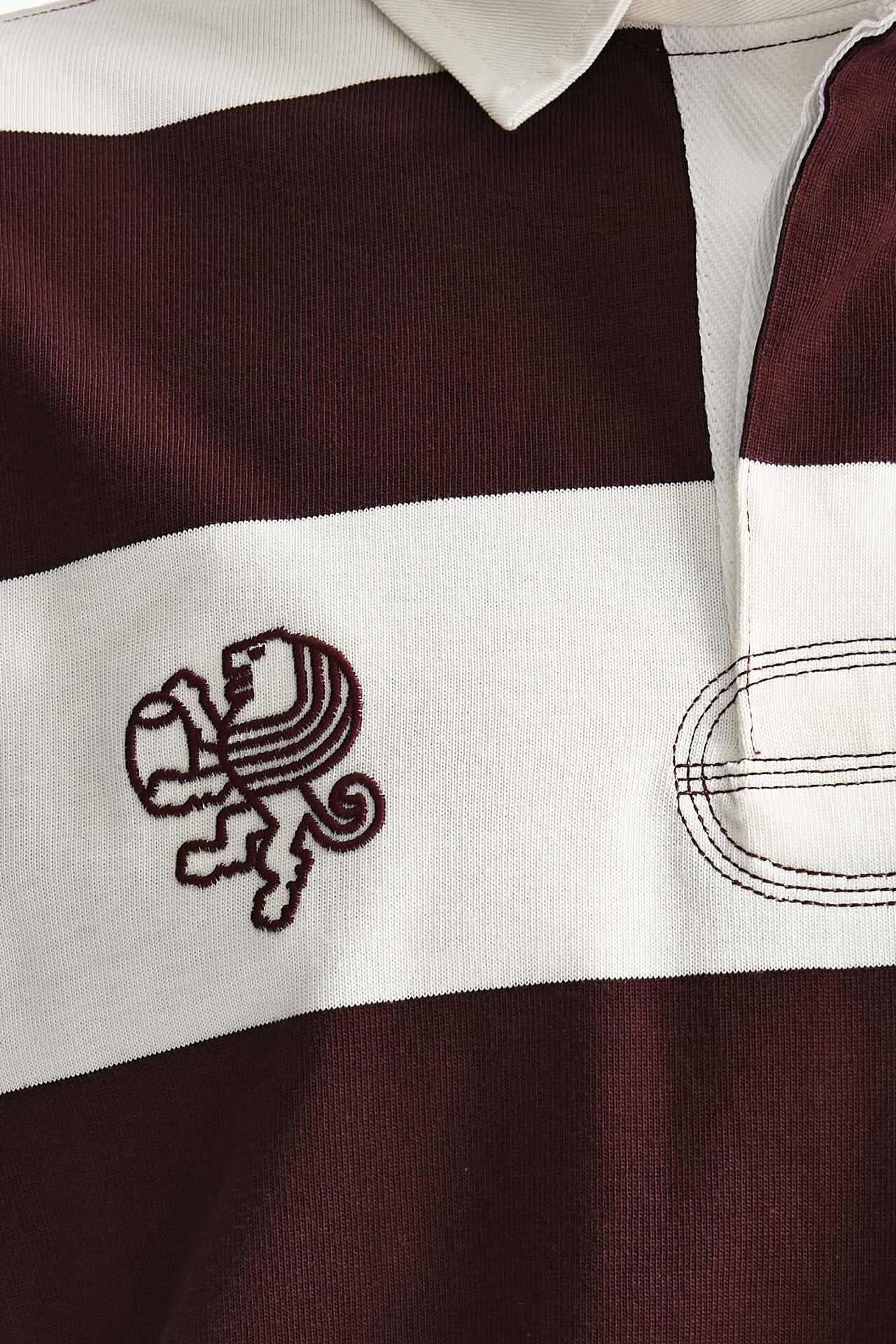 Polo in cotone Rigato bianco e bordeaux uomo Woc - 5