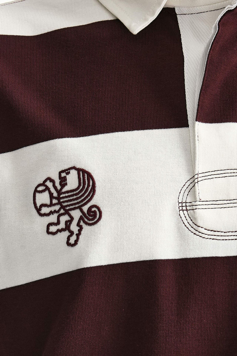 Polo in cotone Rigato bianco e bordeaux uomo Woc - 5