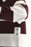 Polo in cotone Rigato bianco e bordeaux uomo Woc - 6
