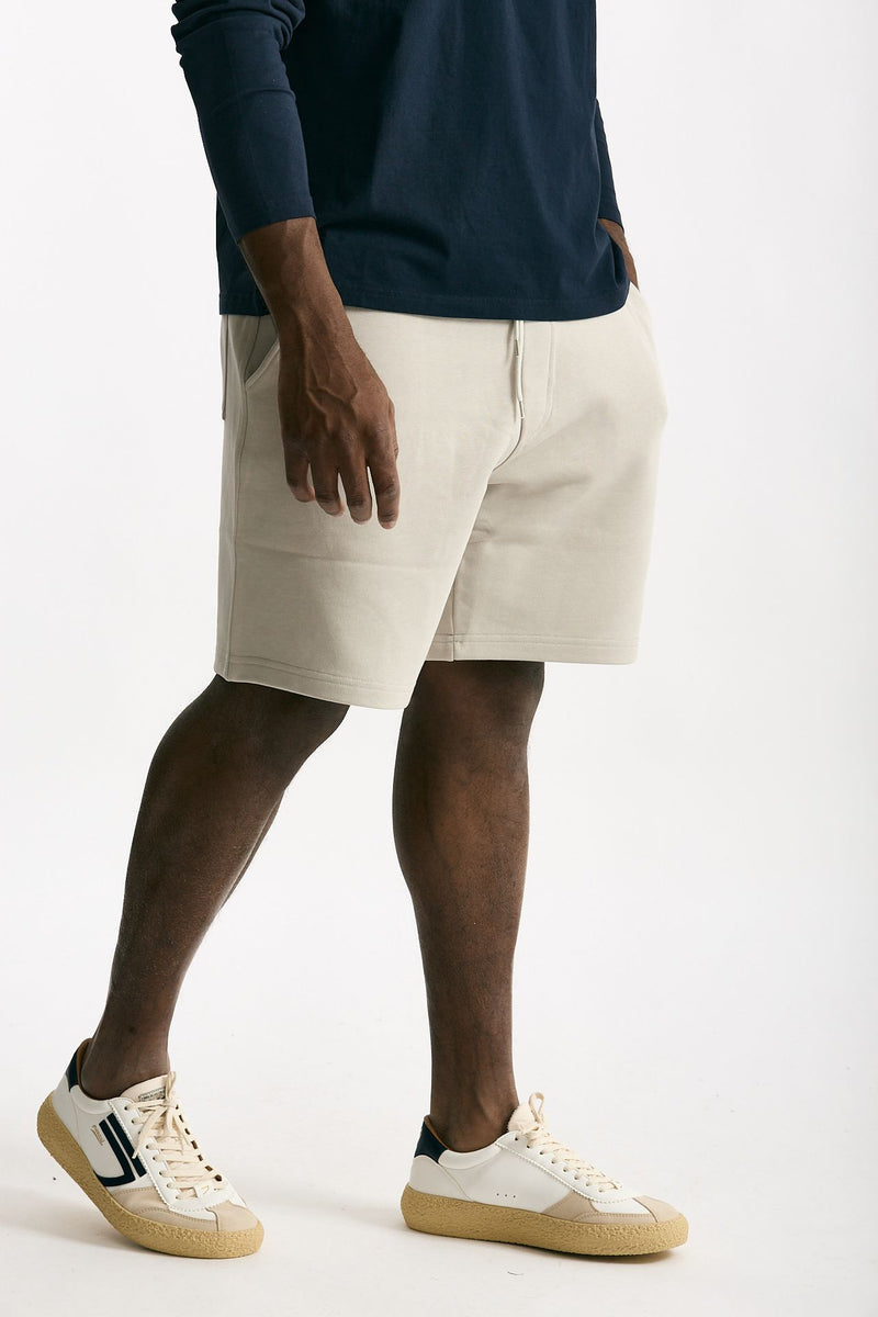 Bermuda felpa in cotone beige uomo Woc - 4