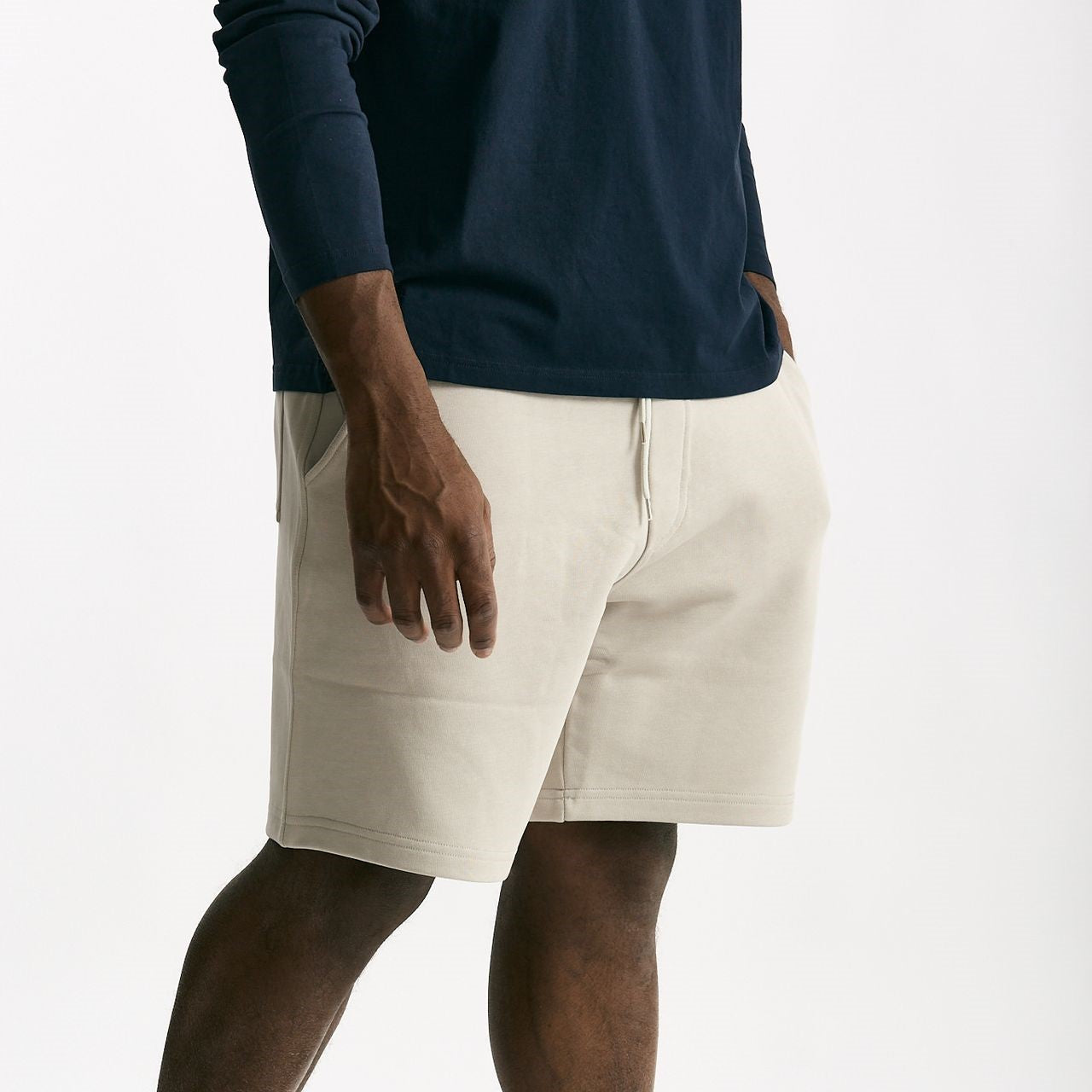 Bermuda felpa in cotone beige uomo Woc - 9