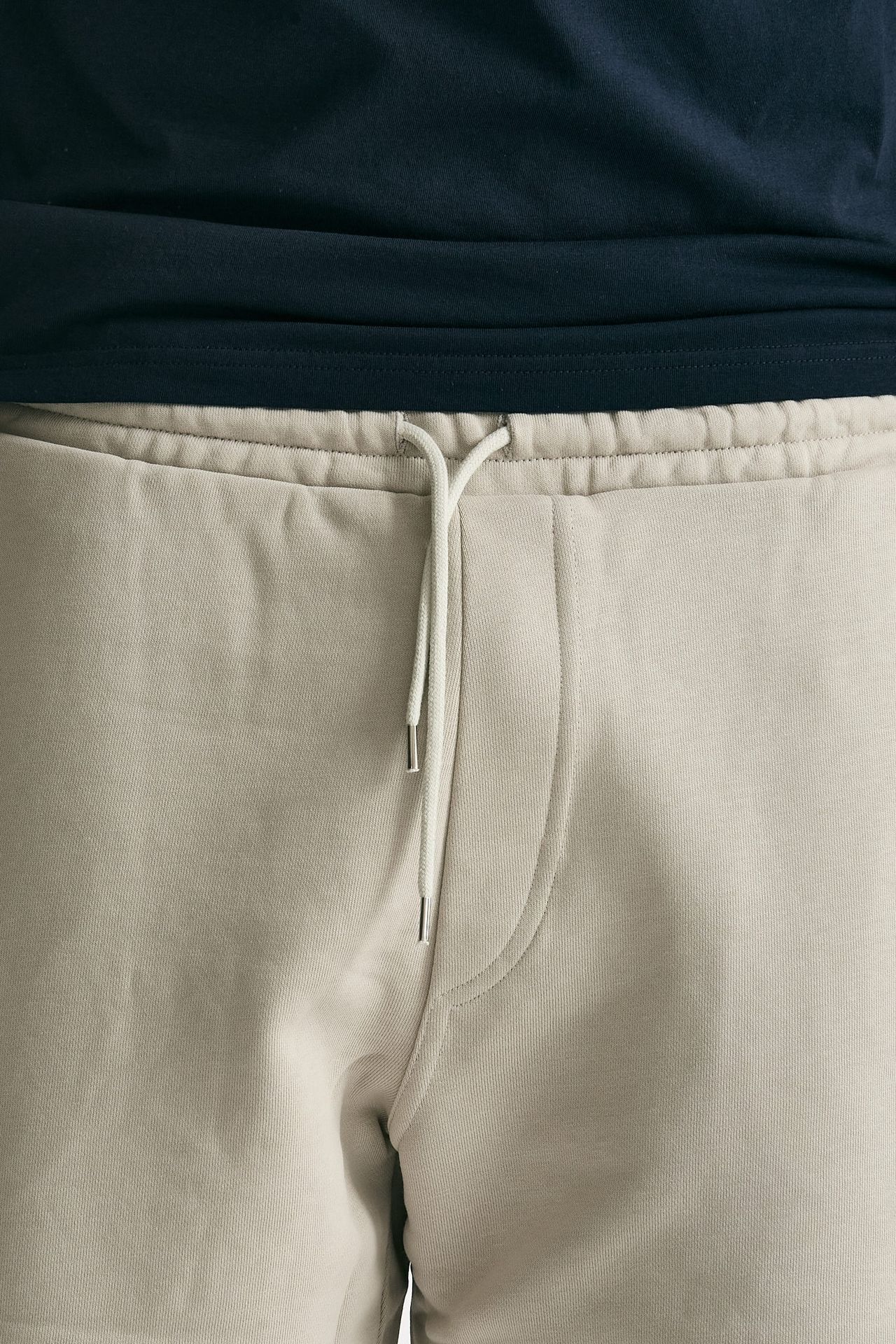 Bermuda felpa in cotone beige uomo Woc - 5