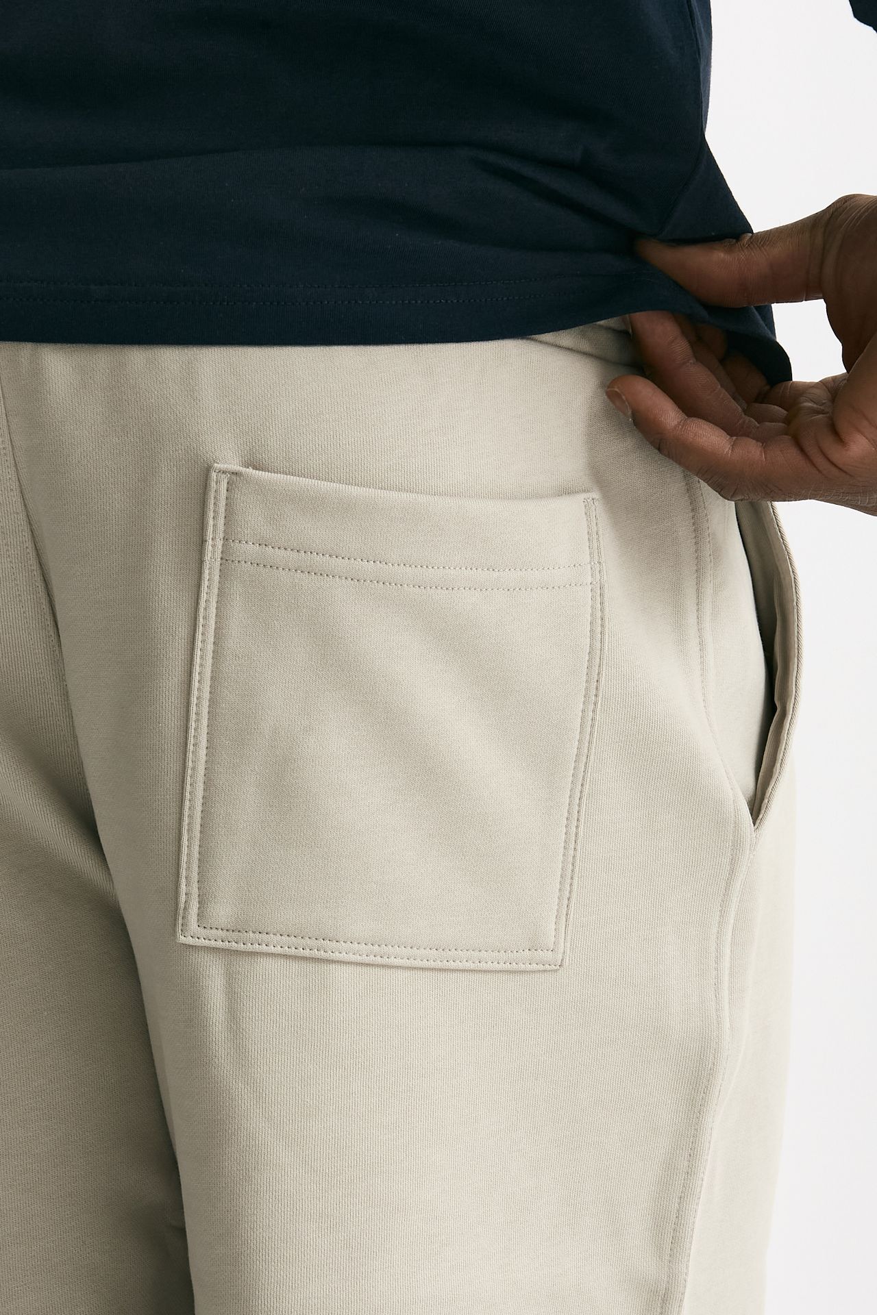 Bermuda felpa in cotone beige uomo Woc - 8