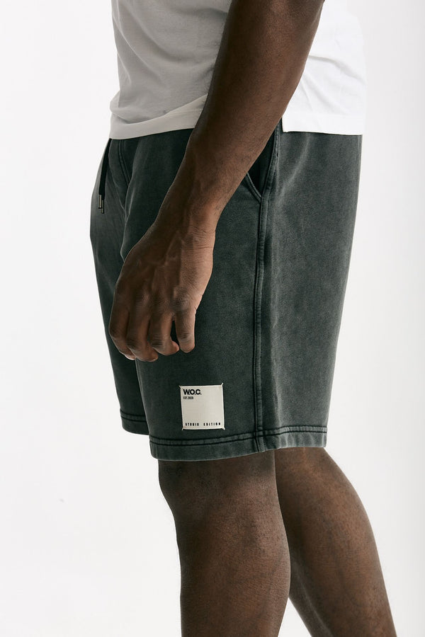 Bermuda felpa in cotone grigio uomo Woc