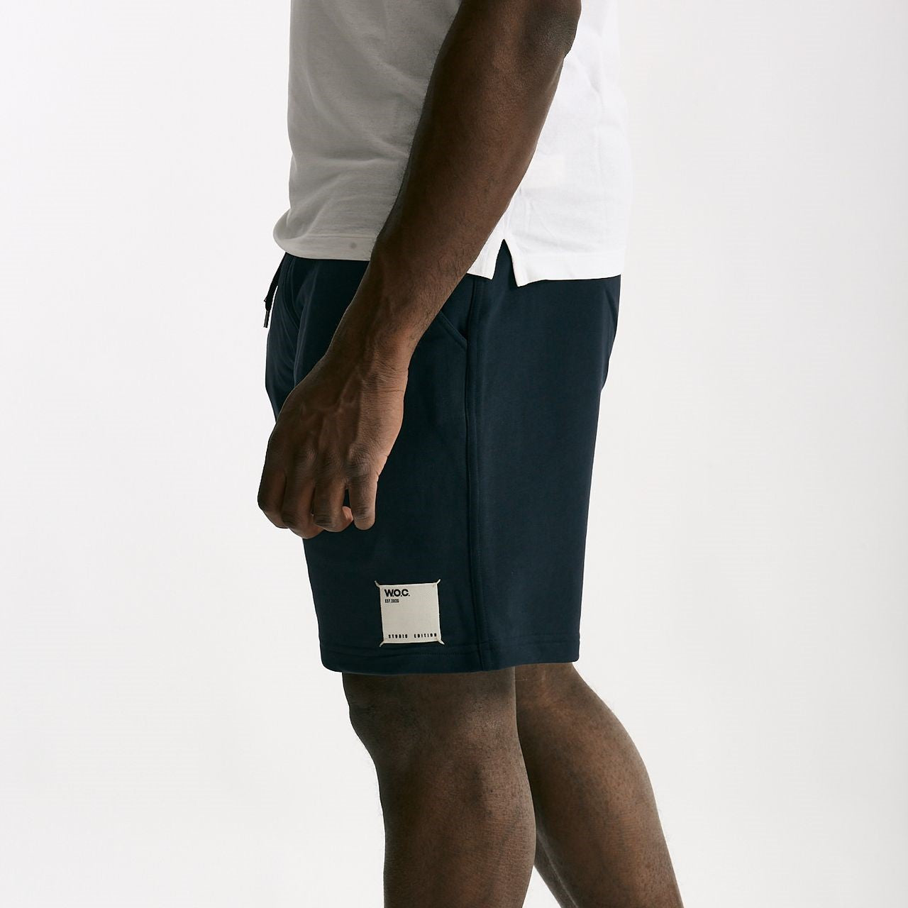 Bermuda felpa in cotone blu uomo Woc - 9